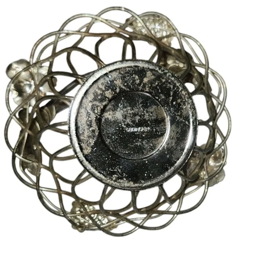 Godinger Silver Art Grape Vine Basket‎ Bowl Candy Dish Decor Vintage